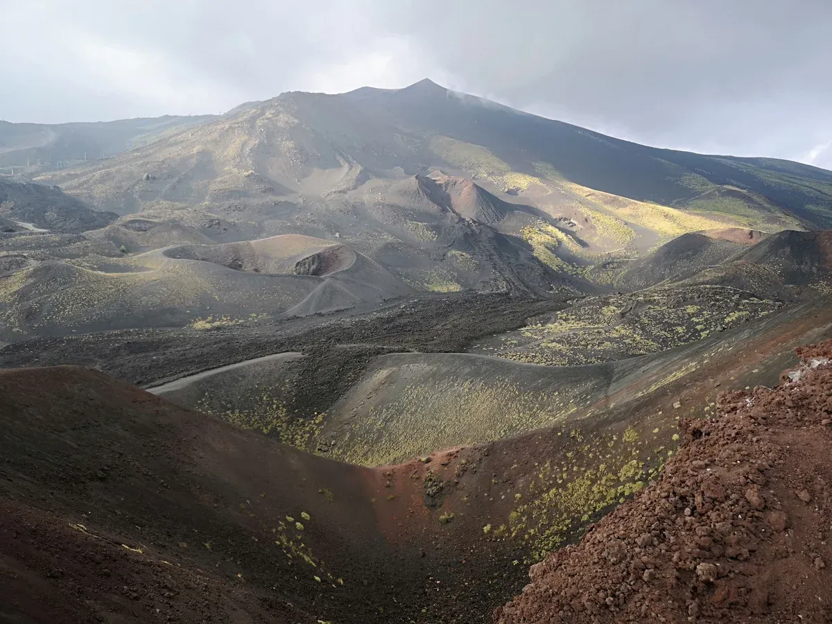 Silvestri craters on the southern slopes of Mount Etna below the cable car in Sicily